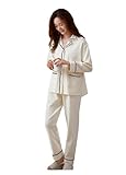 Design: Dieses zweiteilige Pyjama-Set verfügt über einen eleganten gekerbten Kragen, praktische Brusttaschen, schicke Kontrastpaspeln und einen elastischen Kordelzug am Bund mit viel Bewegungsfreiheit. So können Sie sie nach Bedarf lockern oder festziehen; der elastische Bund sorgt dafür, dass Ihre Hose sicher bleibt. Button-Down-Top lässt Sie öffnen oder schließen, passt der Größe entsprechend und ist nie zu eng oder zu weit, so dass Sie mehr Bewegungsfreiheit haben