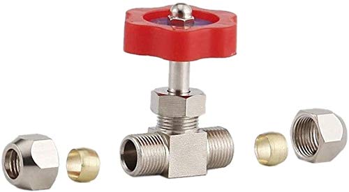 Raccordi filettati Valvola a spillo con diametro esterno 1Pc 6mm/8mm/10mm, valvola a spillo con tappo in ottone nichelato tubo durevole, convertitore rubinetto collegamento filettato (dimensioni : 6mm
