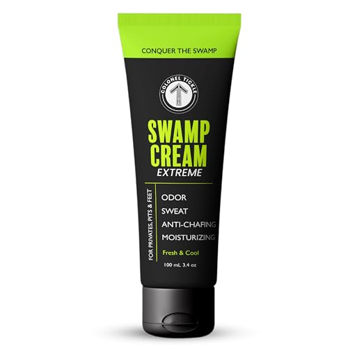 Colonel Tickle Swamp Cream – Ball & Feet Deodorant | Anti-Chafing Cream for Men | 48-Hr Sweat & Odor Control for Privates, Pits & Feet | Aluminum-Free, Non-Staining, Mess-Free Tube | Pine Sage, 3.4 oz