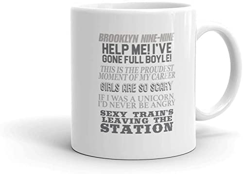 Brooklyn Nine-Nine Help ME IVE Gone Full Boyle White Printed Ceramic Tea/Coffee Mug by CRAFT MANIACS | UBER Cool Brooklyn Merch