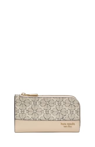Image of kate spade new york Devin I Love You Script Embossed Leather Small Slim Bifold Wallet