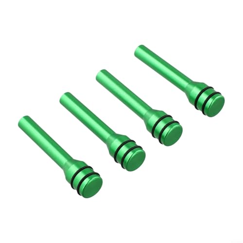 Pomo de aleación de aluminio para cerradura de puerta para automóviles, botón de estado de seguridad azul o verde, actualización interior ligera antideformación, paquete de 4 (verde)