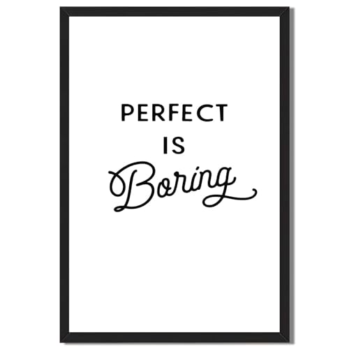 Framed Perfect Is Boring Poster Canvas Print Art Modern Minimalist