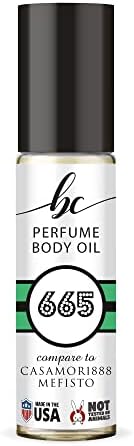 BC Perfume 665 Inspired by Casamor1888 Mefisto For Men Replica Fragrance Body Oil Dupes Alcohol-Free Sample Travel Size Concentrated Long Lasting Roll-On 0.3 Fl Oz/10ml