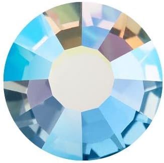 Miniatura 1 de Preciosa Viva Hot Fix - Diamantes de imitación planos  Elige tu talla  Color zafiro claro AB  144 piezas (SS16 (0.150-0.157in)