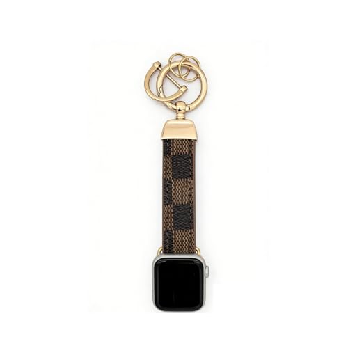 Leather Watch Band Compatible with Apple Watch Fob Necklace Keychain Clip Pocket watch Case 38mm 40mm 41mm 42mm 44mm 45mm ,Replacement Band for iwatch Series11-1/SE (Brown, ultra49/46/45/44/42mm(series123))