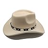 Willheoy Cowboy Hat for Women Western Hat for Men Cowboy Felt Hat Adjustable Outdoor with Shapeable Brim Beige #2