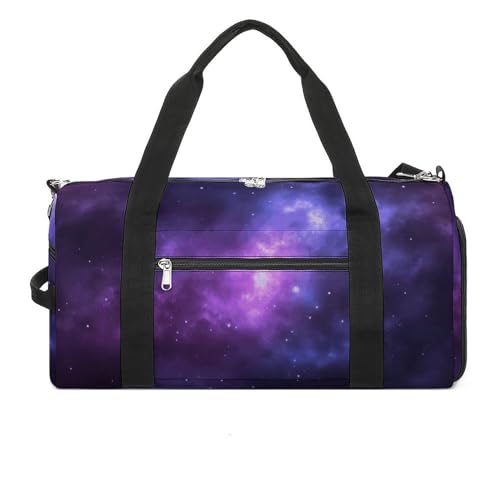 Sac de gym Magic Galaxy violet à compartiments : votre accessoire élégant du bureau à la salle