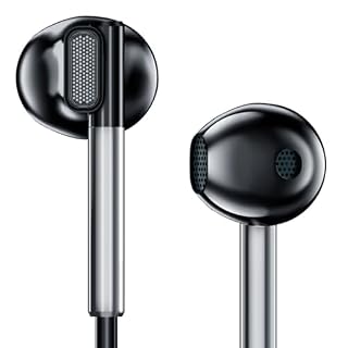 Sounce BassPulse In Ear 3.5mm Wired Headset with HD Mic In-Line Controls 14.2mm Drivers Unique Earbud Design TPE Tangle-Free Cable Wide Compatibility Sweatproof Durable Premium Wired Earphones (Black) - Amazon product rated Grade A