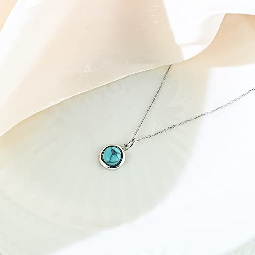Turquoise Necklace Natural December Birthstone Pendant Silver Western Necklaces Turquiose Jewelery Handmade Necklace Gifts Necklaces For Women Trendy #TOP5