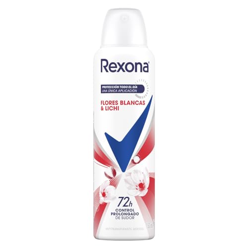 Rexona Desodorante Aerossol 150Ml Flores Brancas e Lichia Unit, Branco (A embalagem pode variar)