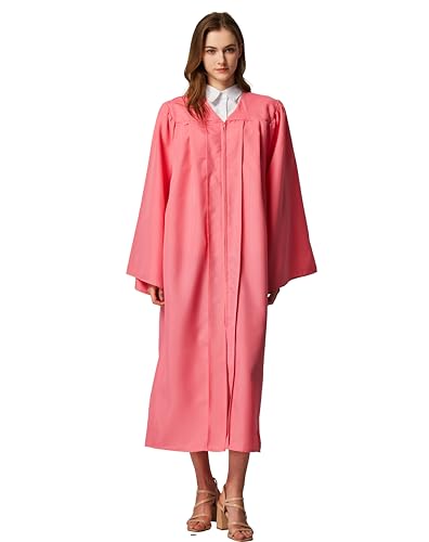 GraduationService ユニ 大人用 マット 卒業式ガウン 合唱団 ローブ 12色オプション US サイズ: 54''(5'9''-5'11'') カラー: ピンク（Amazon）