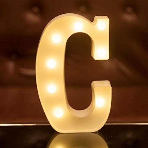 Focux LED Letter Lights Alphabet Light Up Sign for Night Light Home Party Birthday Wedding Bar Decoration (C)