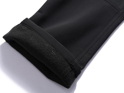 BenBoy Herren Wanderhose Wasserdicht Softshellhose Outdoorhose Winddicht Warm Gefüttert Skihose Snowboardhose Winter Trekkinghose,KZ41037M-Black-L