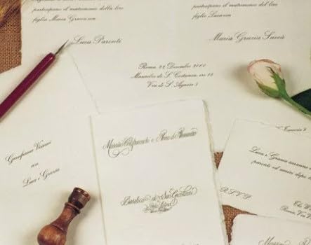 Generico PARTECIPAZIONI MATRIMONIO CARTA AMALFI FORMATO LR CONFEZIONE DA 50PZ (GRIGIO PERLA)