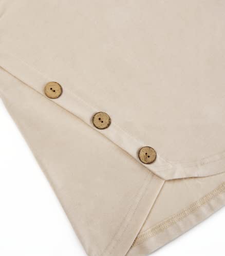 Quinee Nursing Shirts For Women Breastfeeding，Women's Casual Button Side Nursing Tops Maternity Breastfeeding Tunic (Medium, Beige) #TOP4