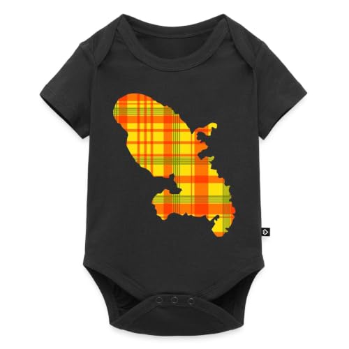 Spreadshirt Madinina 972 Carte Décor Madras Martinique Martine Madras Antillais Body Manches Courtes Bébé Bio