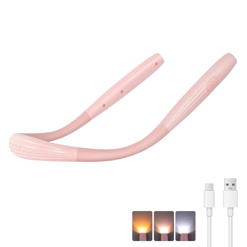 TSINGREE Upgraded LED Neck Reading Light, Book Light, Rechargeable, 3 Colors & 3 Brightness...