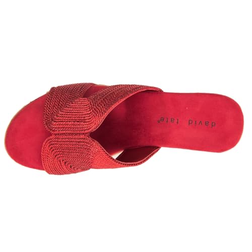 David Tate Womens Vibe Braided Slide Sandals2