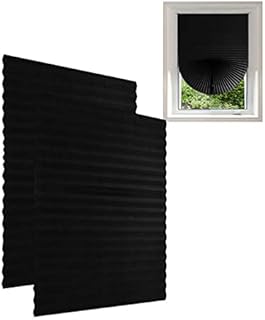 2 Pack Temporary Blackout Blinds Non-woven Self-adhesive No Drilling Stick On Black Out Cut to Size Adjustable Clip On Blinds for Bedroom Kitchen Bathroom Windows Doors