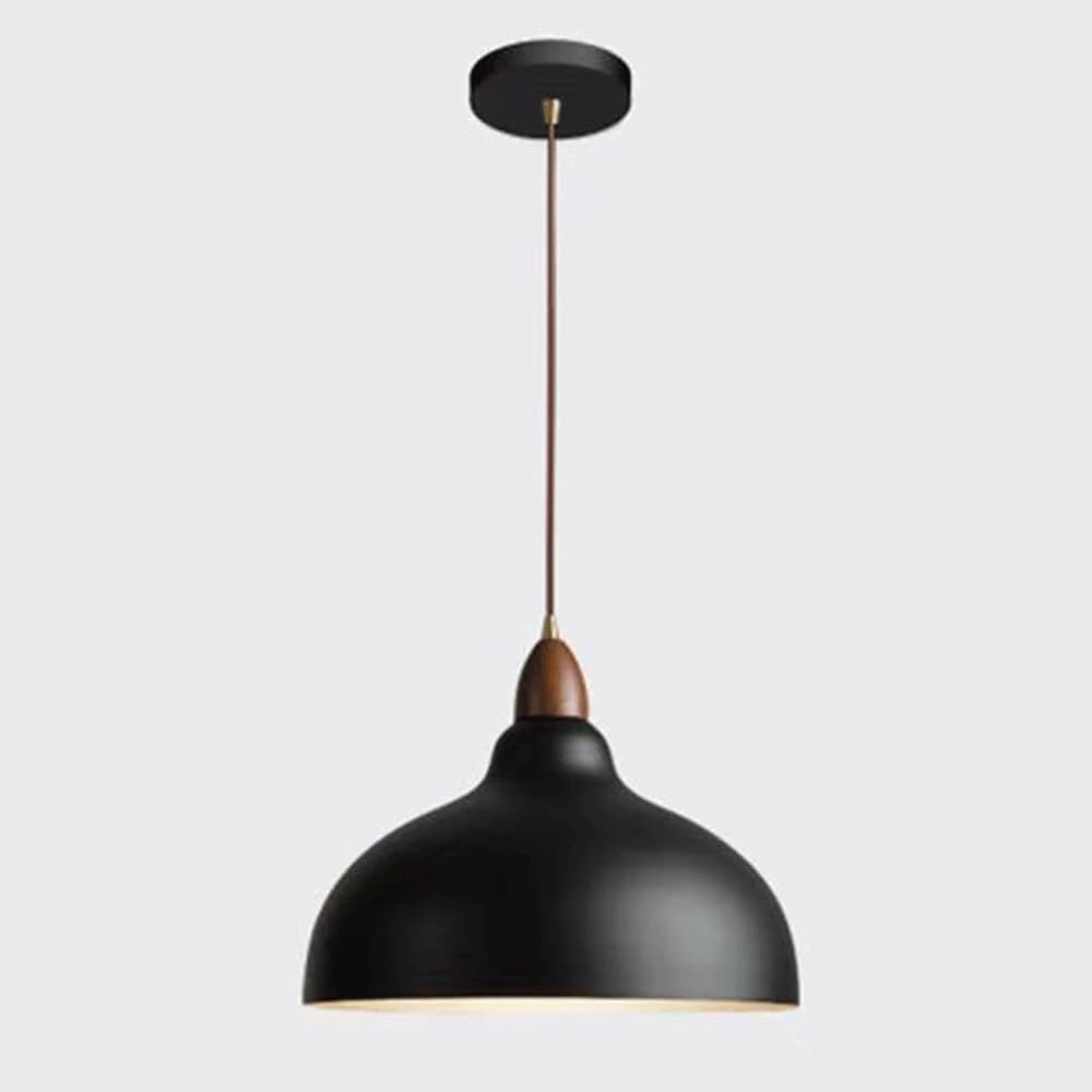 Suspensions blanches de style industriel dôme vintage en métal douille E27 pour îlot de cuisine