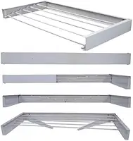 Varal De Parede Retratil Secreto Magico 100cm Com 6 Varetas
