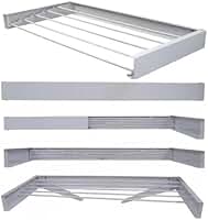 Varal De Parede Retratil Secreto Magico 100cm Com 6 Varetas