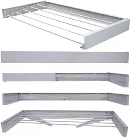 Varal De Parede Retratil Secreto Magico 100cm Com 6 Varetas