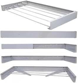 Varal De Parede Retratil Secreto Magico 100cm Com 6 Varetas