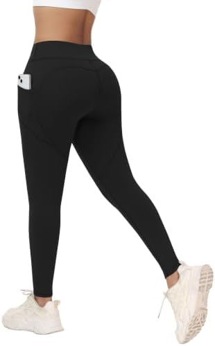 Kistore Leggings Damen High Waist Elastische Sporthose mit Taschen S-XXL | Sportleggings Damen,Leggings mit Seitentaschen,Outdoor Sport Hose,Yoga Hose