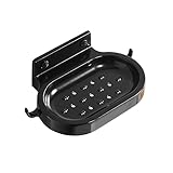 Cabilock Seifenhalter Aluminium Raumfahrttechnologie Selbstklebend für Bad und Dusche mit Ablaufrillen und Doppelhaken ohne Bohren