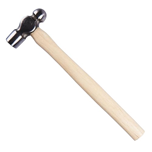 Amtech - Ball Pein Hammer, Polished Head, Comfortable Wooden Handle, Balanced for Punching and Riveting, Ideal for Workshop and Repair Use (8oz / 225g)
