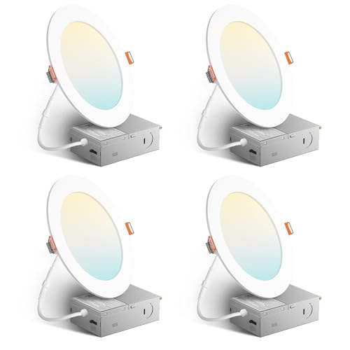 Amico 4 Pack 6 Inch 5CCT Ultra-Thin LED Recessed Ceiling