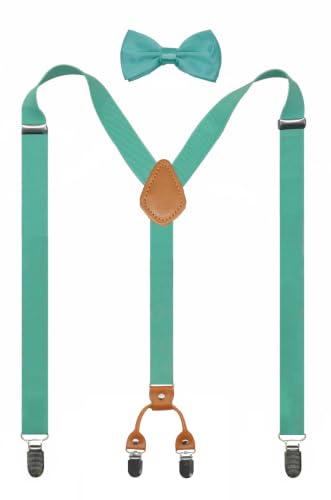 Image of Men's Suspenders Bowtie Set Elastic Y Shape Style Women's Suspenders Bowtie For Wedding&Formal Events
