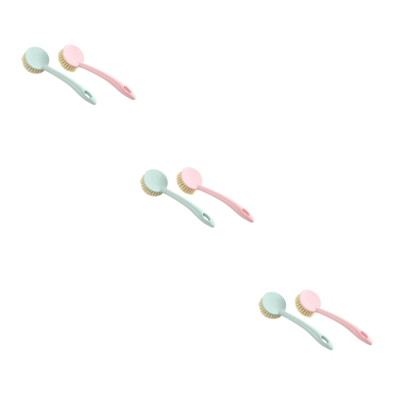 Healvian 6piezas Cepillos De Limpieza De Cocina Mango Herramienta para Fregar Platos para Ollas y Sartenes Rojo y Verde