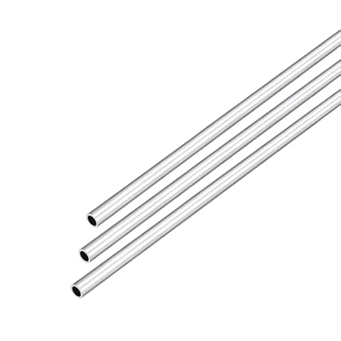 DMiotech 3-pack (5mm średnica zewnętrzna x 4mm średnica wewnętrzna) 6063 rurka aluminiowa okrągła 300mm długość przemysłowa rura metalowa do budowy ram maszyn projekty DIY