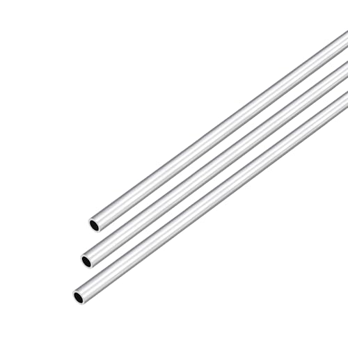 DMiotech 3Pack (5mm OD x 4mm ID) 6063 Aluminum Round Tube 300mm Length Industry Metal Tubing for Machinery Frame Construction DIY Projects