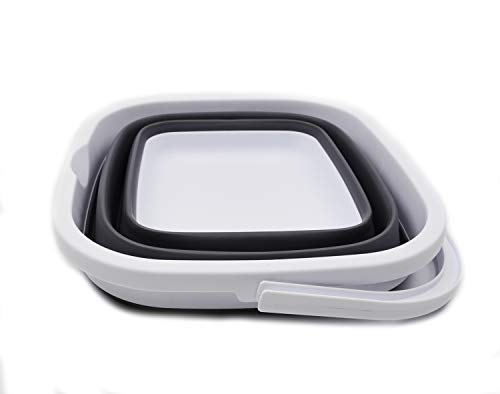 Cubo plegable rectangular SAMMART de 11 L para ahorrar espacio en pisos pequeños 3