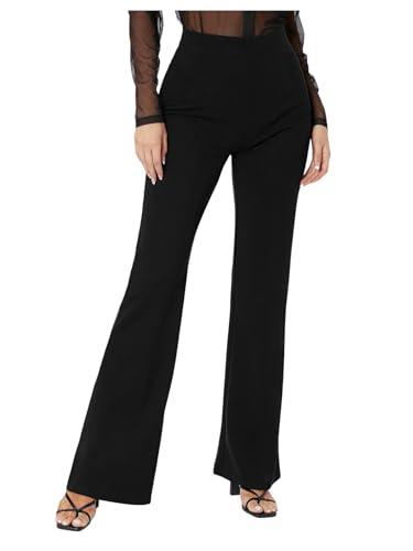 Women's Straight Leg Work Office Dress Pants High Waisted Elegant Business Trousers