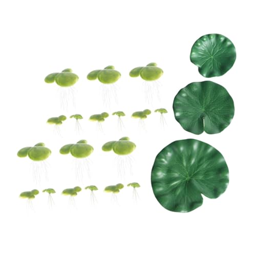 TOYANDONA 21piezas Artificiales Decoración Flotante para Estanques Adorno para Jardines Imitación para Verde