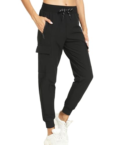 Kcutteyg Womens Water Resistant Hiking Pants with Pockets Quick Dry Soft Athletic Workout Joggers Pants for Camping Travel