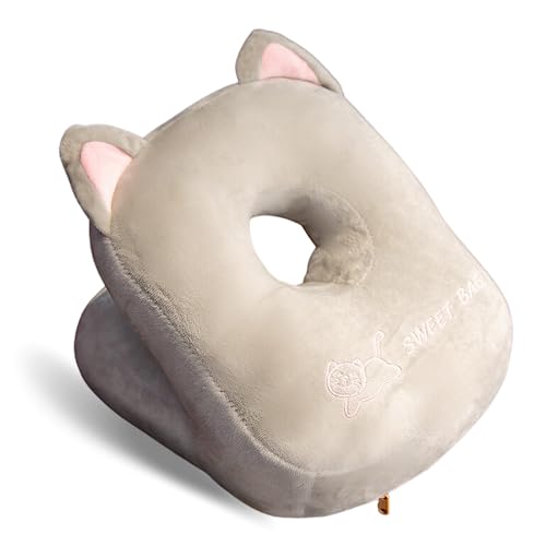 Momett ぐっすり 昼寝枕 うつ伏せ 枕 ネックピロー うつ伏せ寝枕 首枕 腰枕 デスク 猫 グッズ パワーナップ【仮眠で効率アップ】 (ねこ)