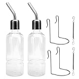 DAWRIS 2 Stück Kaninchen Wasser Flaschen,Keine Tropf Hängende Automatischer Haustiere Wasserflaschen, 180ml Haustiere Wasserflaschen für Kaninchen/Katzen/Hamster etc