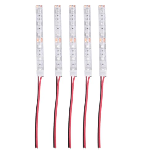 TYREE 5 x 10 cm, colore rosso, 5050 LED, striscia di luce, auto, barca, caravan, DC 12 V