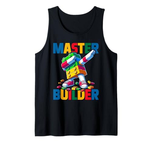 Dabbing Blocks Bricks Building Kids Boys Fun Master Builder Camiseta sin Mangas