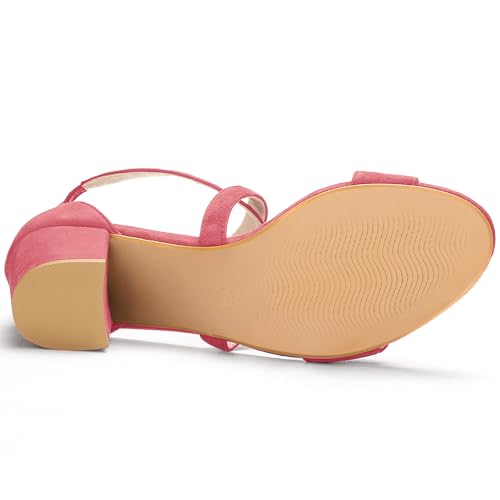 Allegra K Allegra K Women's Open Toe Mid Heel Braided Ankle Strap Watermelon Sandals 7 M US