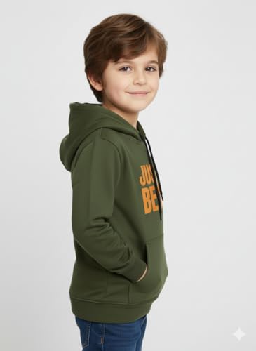 Image of Mack Jonney Boys' inchAwesome inch Printed Fleece Hoodie - Warm Winter Sweatshirt with Kangaroo Pocket -M5452
