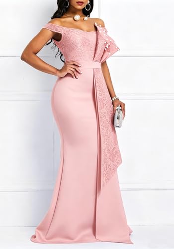 Image of Floor-Length Pearl Sleevelevess A-Line Women's Maxi Dress Long Dress