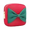 Mini Toiletry Bag for Women Small Cosmetic Bag for Purse Coin Purse With Zipper Pocket and Two Pockets Cute Makeup Bag Purse Essentials Valentines Day Gift for Women Wife Mom S Red Bow