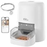 HoneyGuaridan RFID Automatic Cat Feeder with Collar Tag-Activated Personalized Meal, 5G WiFi APP Control Cat Food Dispenser with Diet Tracking and Anti-Theft for Multi Pet Home and Different Diet